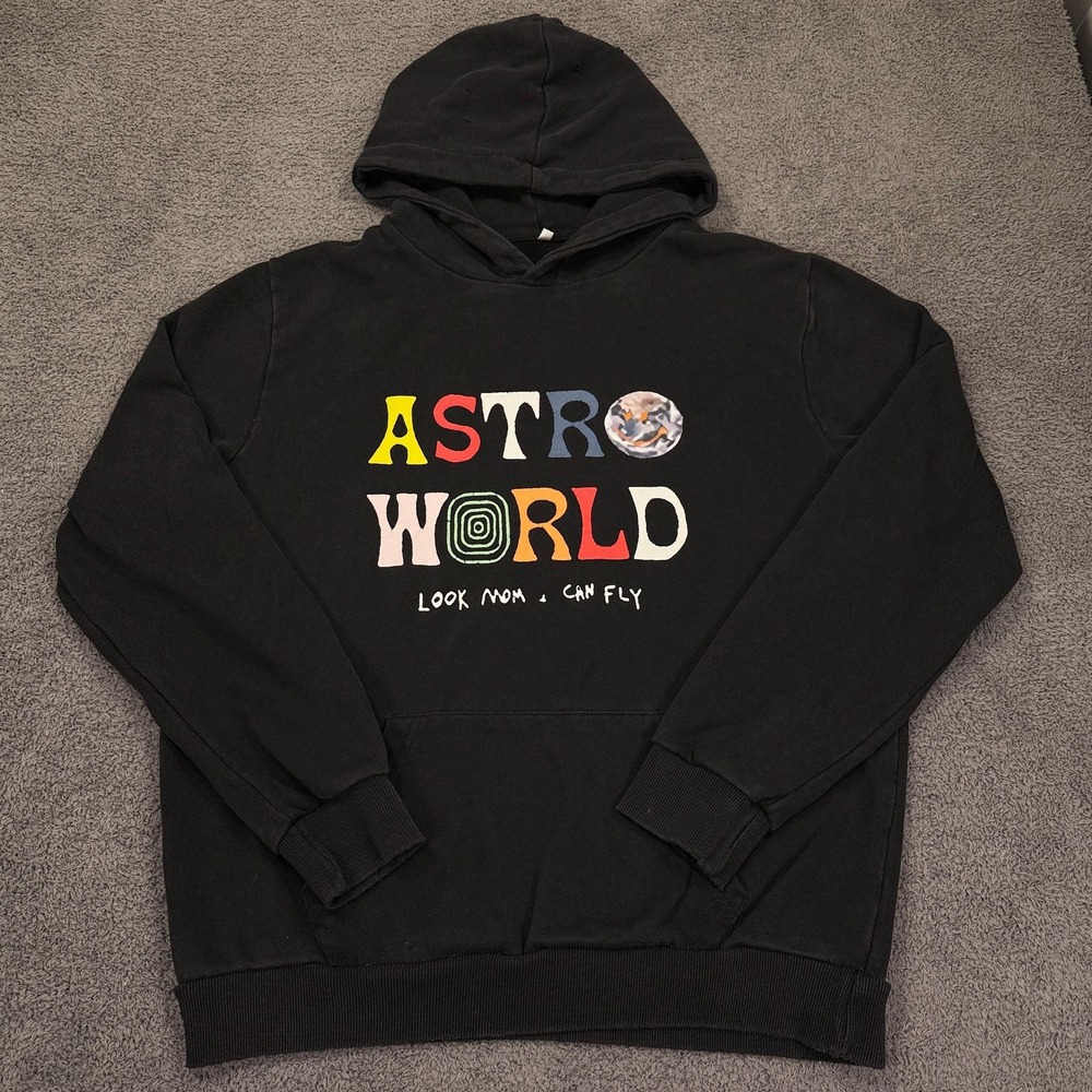 Astroworld Hoodie Mens Medium Look Mom I Can‎ Fly Travis Scott Sweatshirt Rap